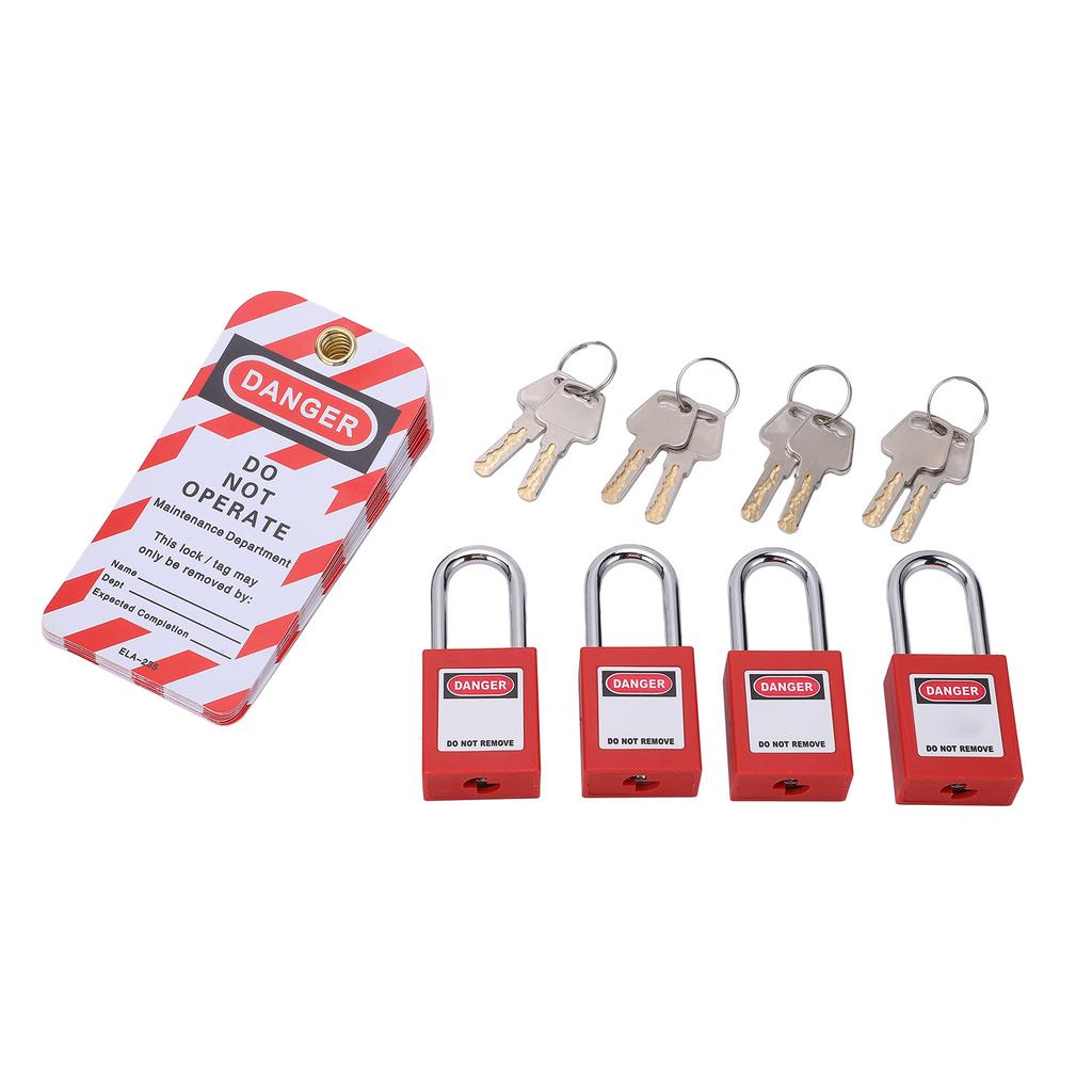 Electrical Lockout Tagout Kit with Safety Padlocks Keys Loto Tags for Industrial Chemical Electric Power