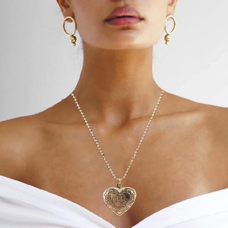 Heart Locket Necklace Alloy Material Party Jewelry Gift for Wedding Anniversary