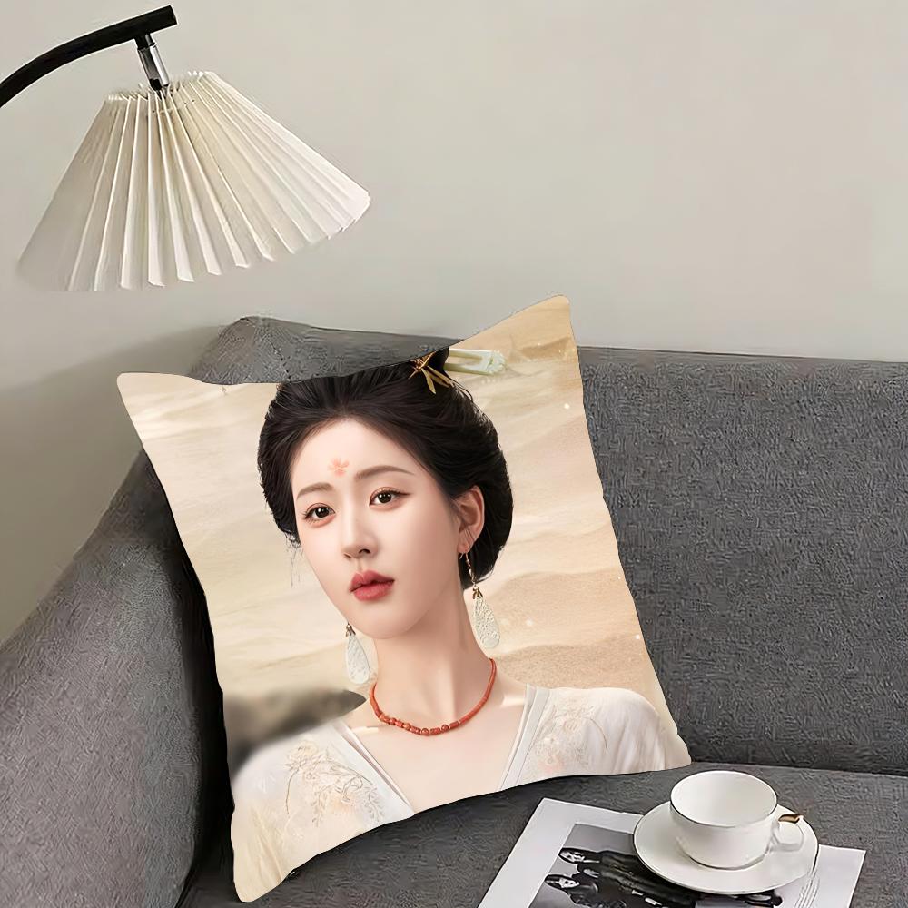 Zhao Lusi Cushion Cover Reversible Plush Pillow Cover – For car, sofa, bedroom, perfect as a gift.