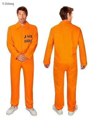 Halloween Cosplay Prisoner Costume: Unisex Orange Jumpsuit for Role Play & Stage Performance