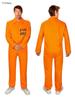 Halloween Cosplay Prisoner Costume: Unisex Orange Jumpsuit for Role Play & Stage Performance