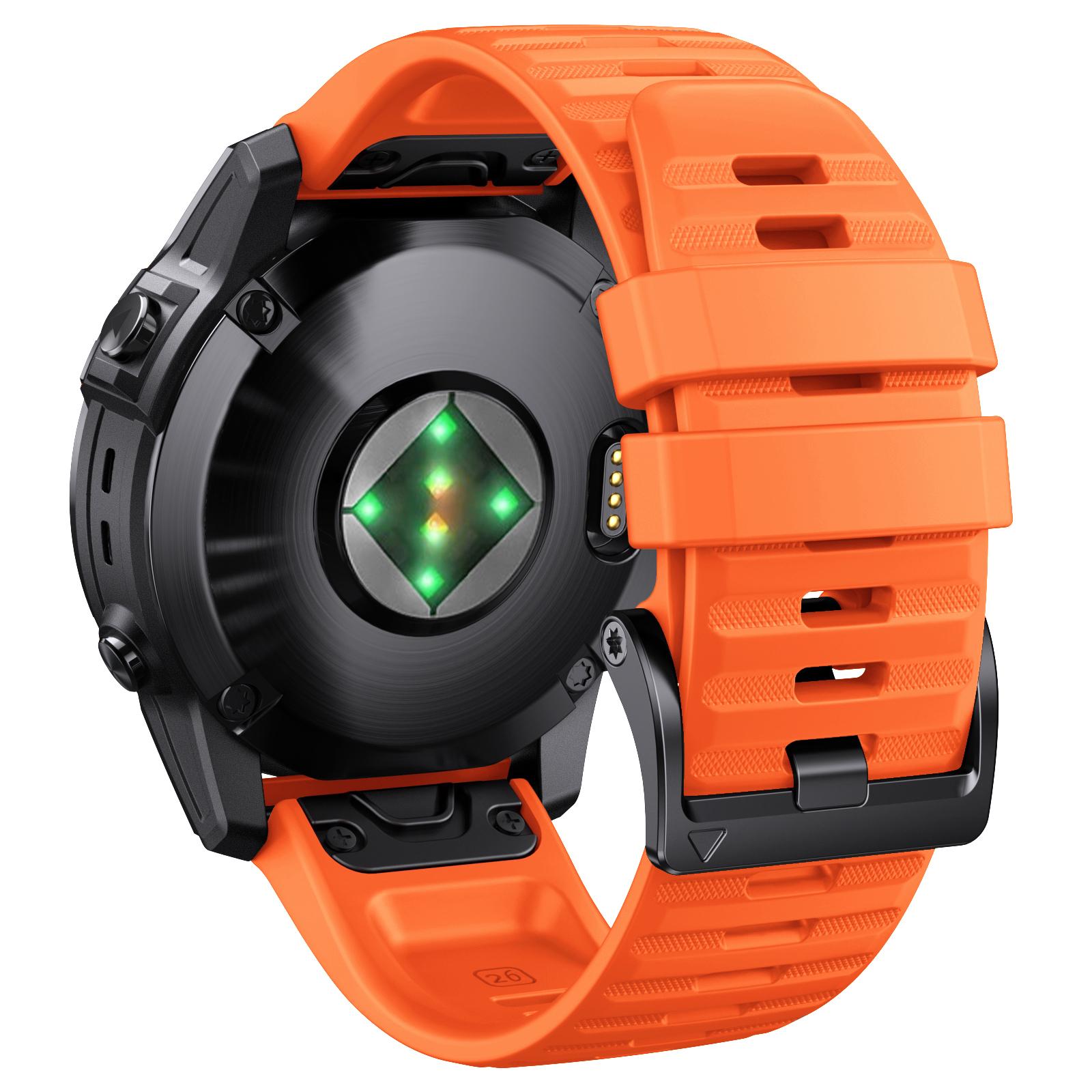 

22мм 26мм Силиконовый ремешок для Garmin Fenix 7X 7 Pro Solar/6X 6 Sapphire 5 5X Plus 3 3HR/Epix QuickFit ремешок для часов 1:1 группа Quick Fit 26mm оранжевый