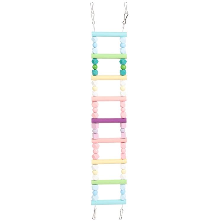 Bird Ladder Cage Perch Stand Toy Parrots Ladder Wooden Bead Swing Cage Accessory 1