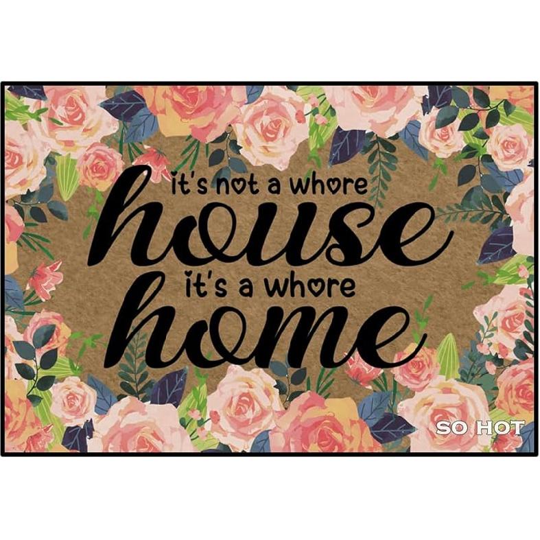 

Проверьте на куриный помет 07 Смешной придверный коврик На заказ Декоративный коврик для входа в дом и офис Садовый/Кухонный/Спальный коврик Нескользящая резиновая основа 23,6x15,6 дюйма Its Not a Whore House