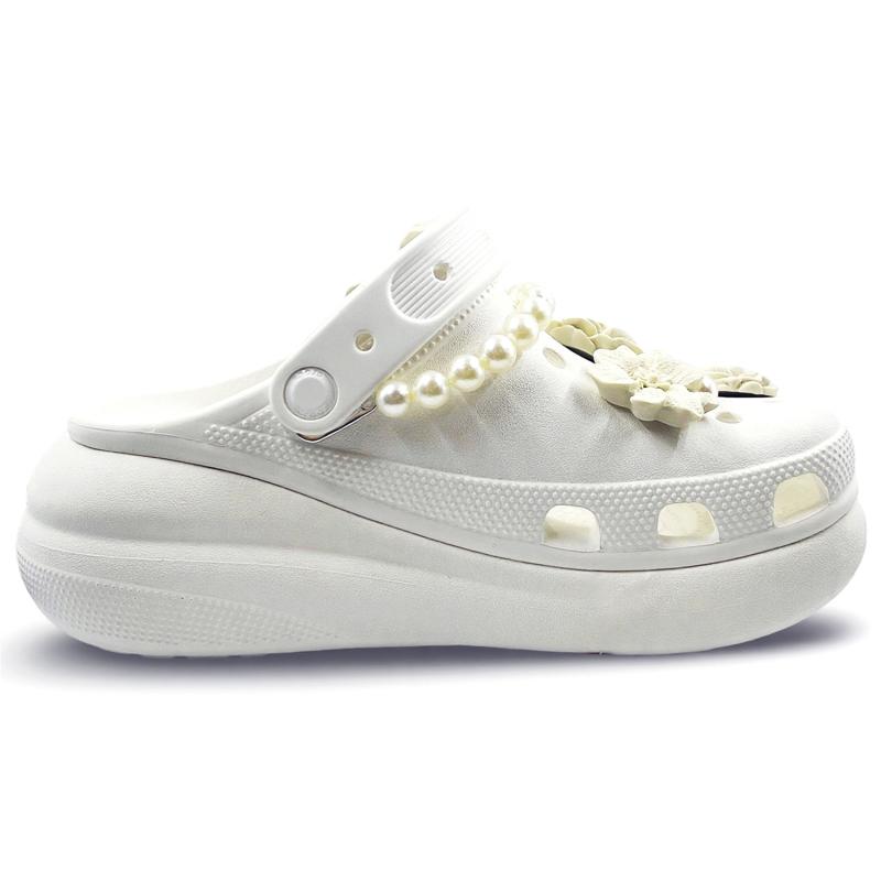 Crocs Crush Clog EIGHT% Mountain Wild Gardenia Pearl Comfortable Hole Shoes Unisex White