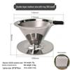 Dual-Layer 304 Stainless Steel Coffee Filter, Available in 300/600/800 Mesh, No Paper Needed for Hand Drip Brewing.