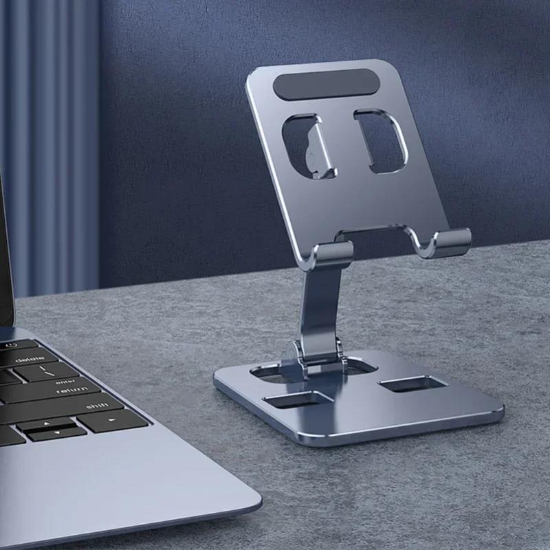 Aluminum Alloy Desktop Mobile Phone Stand Foldable iPad Tablet Support Cell Phone Desk Bracket Lazy Holder For Smartphone Mount 5