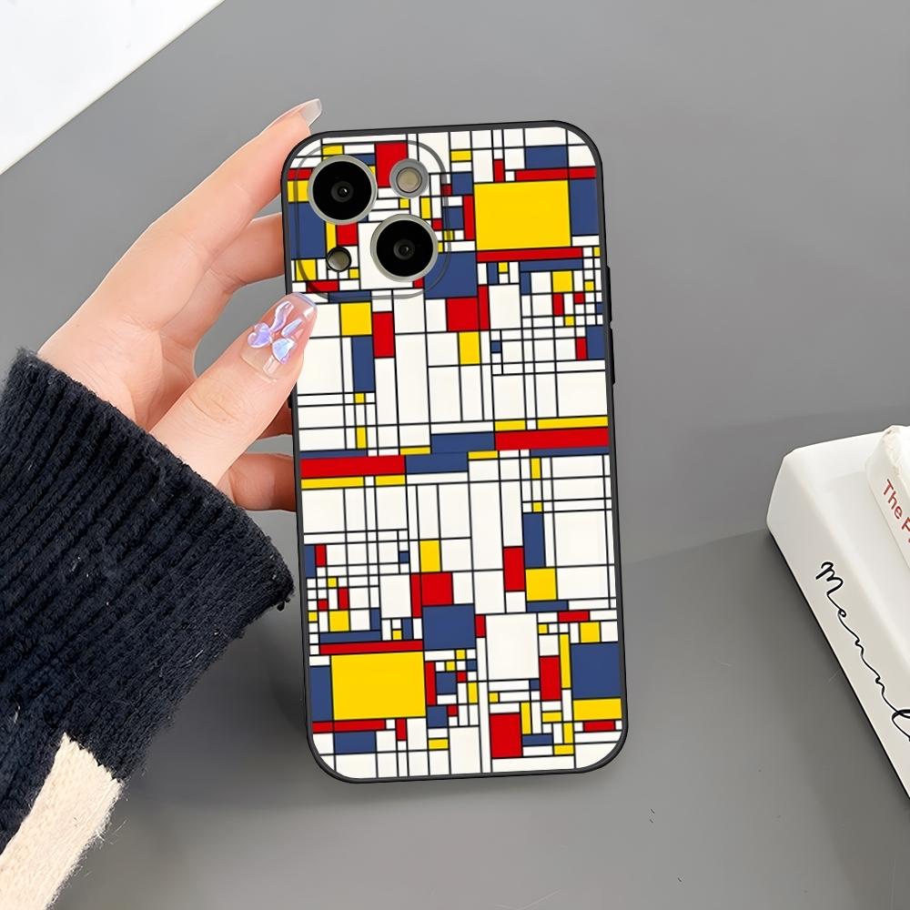 M-Mondrians Phone Case For Iphone 17 Air 15 Pro Max 14 Pro 16 Plus 12 13 11 Xr X Xs 8 7 Plus Back Cover