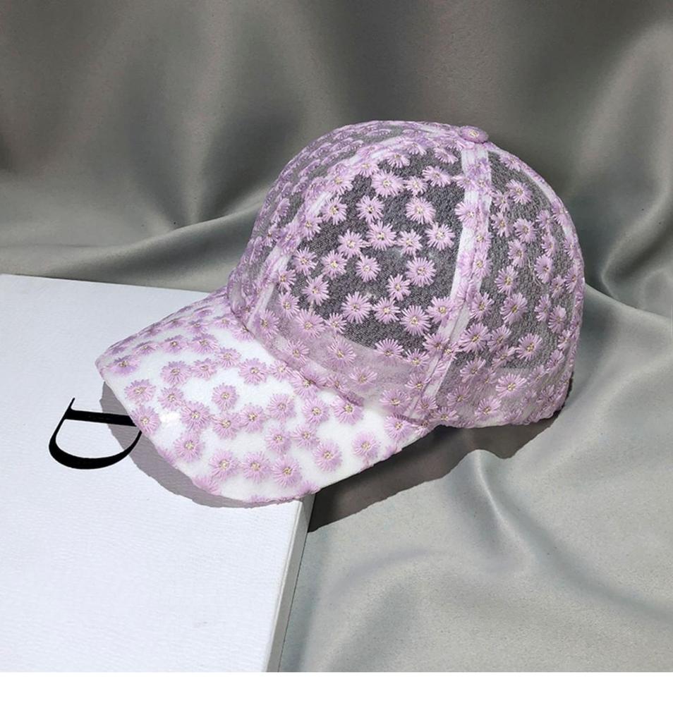 Hut Damen Sommer dünnes Mesh atmungsaktive Baseballkappe Sonnenschutz Sonnenhut klein frisch Chrysanthemenkappe Tide