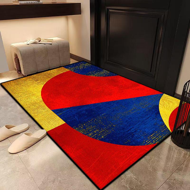 Geometric Living room rugs Decoration bedroom floor Flannel mats customizable cloakroom Short velvet office carpet washable