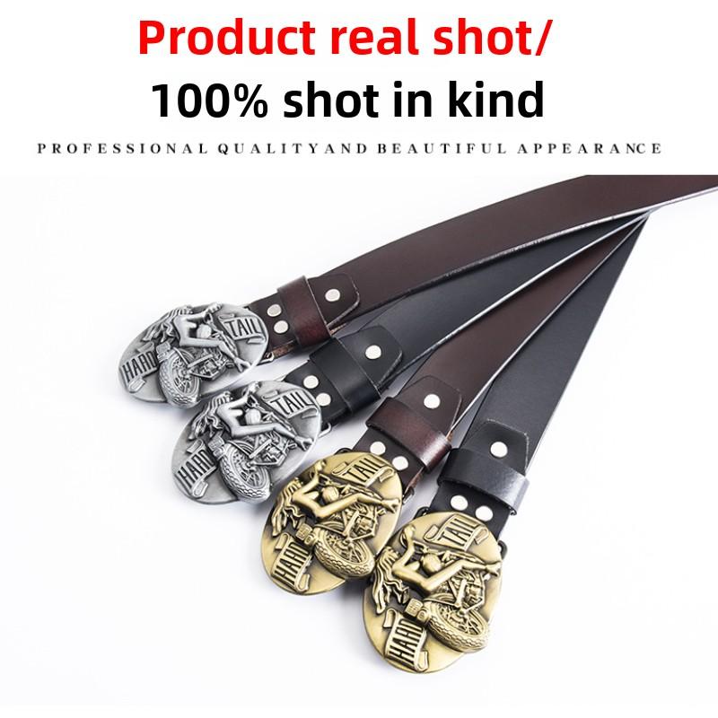 Men's and Women's Locomotives Beautiful Women's Belts Fashionable Retro Whole Real Cowhide Belts