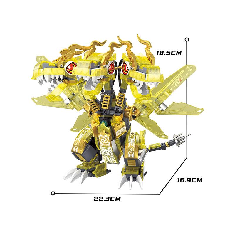 Luminous Dinosaur Mecha Building Blocks Boy Puzzle Assembly Toys Tyrannosaurus Rex Collection Model Children'S Birthday Gift