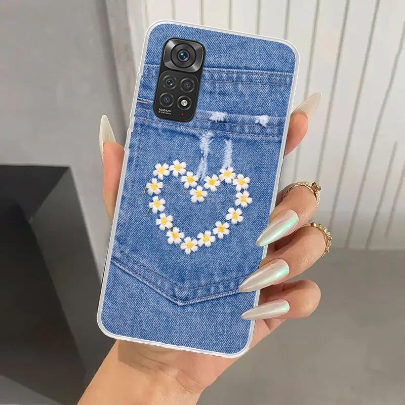 Jeans Cowboy Denim Printed Phone Case for Xiaomi Redmi Note 15 14 14S 13 12S 12 Pro 11S 11 Plus 11T 11E 10S Soft Funda Print She