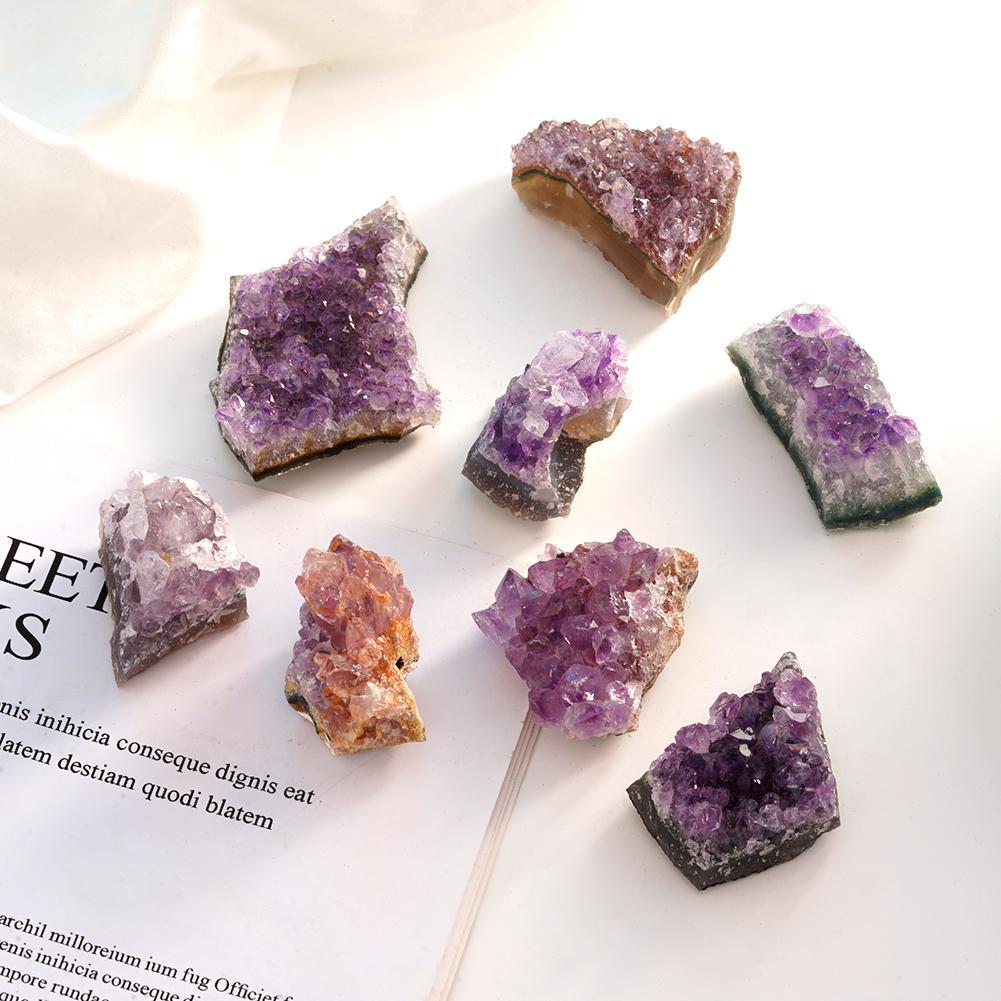 Natural Amethyst Crystal Cluster Raw Stone 10-30g Purple Geode Decor For Home Desk Lucky Healing Positive Energy Gift Collection