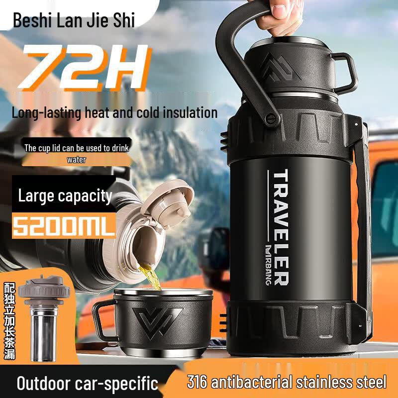 Youluo Portable Stainless Steel Thermos Flask with Carrying Rope