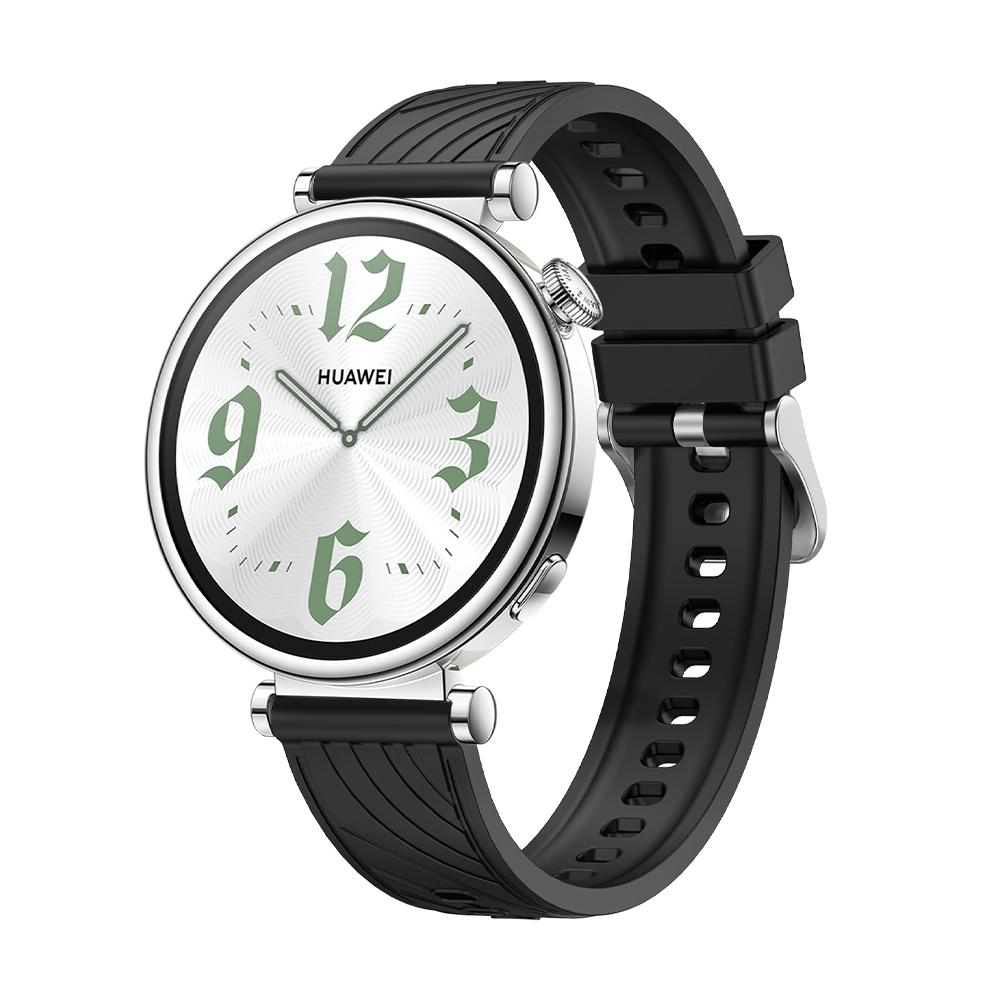 

18mm Silicone Strap for Huawei Watch GT6 GT5 GT4 41mm Sport Replacement Band For Huawei Watch GT5Pro 42mm Breathable Wristband for GT5pro 42mm чёрный