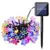 LED Solar Cherry Blossom String Lights: Outdoor Decorative Lights for Courtyard, Camping, Lawn, and Christmas Festivals