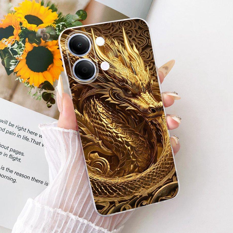 For Vivo Y05 Y11D 4G / Vivo Y11 5G Y21 5G Phone Case Soft Silicone Clera Cover Butterfly Dragon Cat Floral Painting Bumper Funda