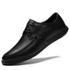 Cowhide Casual Leather Shoes, Spring and Autumn Business Casual Lace-up Leather Shoes, Flat Soft Leather Comfortable Men's Shoes
