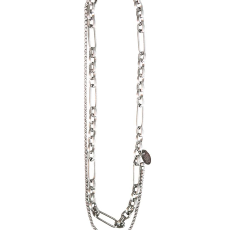 821WEBSERVICE Ice Two Chain Necklace (white)