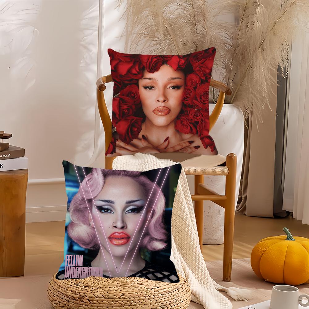 Singer Doja Cat Vie Pillow Case Home Decoration Cushion Cover Suitable For Office Sofa Bedroom Car