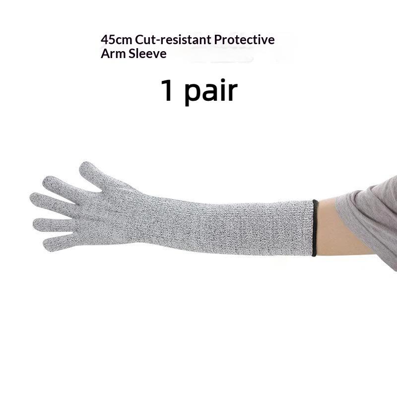 HPPE Level 5 Cut Resistant Arm Sleeves 1 Pair Anti Puncture Safety Sleeve for Glass Handling Construction Repair Work