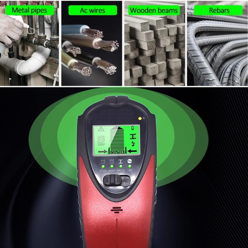 4 in 1 Electric Wood Detector Stud Finder Sensor Wall Scanner Beam Finder Center Finding Compatible for w/ Wood AC Wire