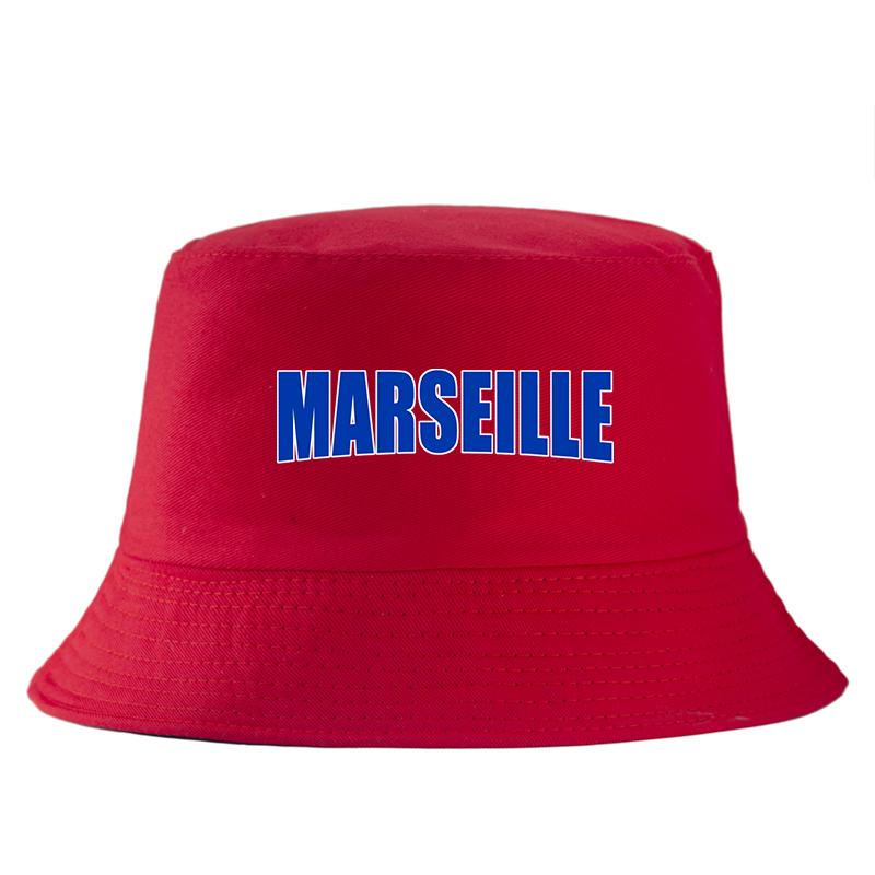 MARSEILLE Frankreich Stadt Druck Eimerhut Unisex Damen Baumwolle Sommer Sonnenschutzmütze Streetwear Panama Hut Unisex Outdoor Strand Angelhüte