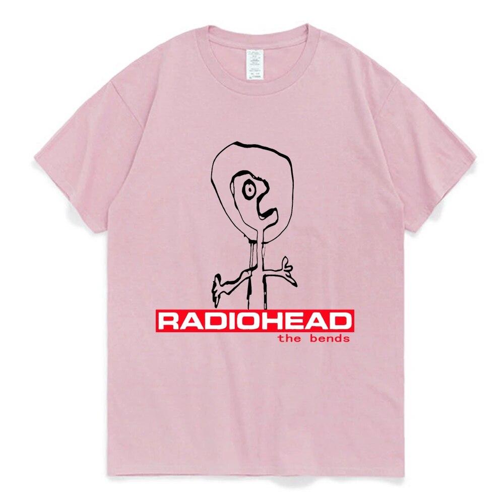 Radiohead The Bends Grafiska T-shirts 90-tals Vintage Punk Hip Hop Kortärmad T-tröja Oversized Streetwear T-shirt unisex