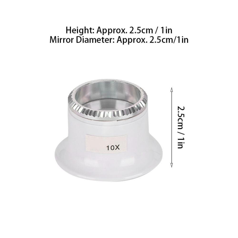 10X Magnification Clip on Watch Magnifying Glasses Smooth Surface Rounded Edges Watch Repair Magnifier White Jewelry Tool