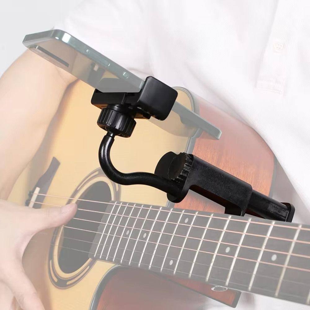 Hands-Free Guitar Phone Holder Adjustable Clip Ukulele Phone Bracket Live Performances