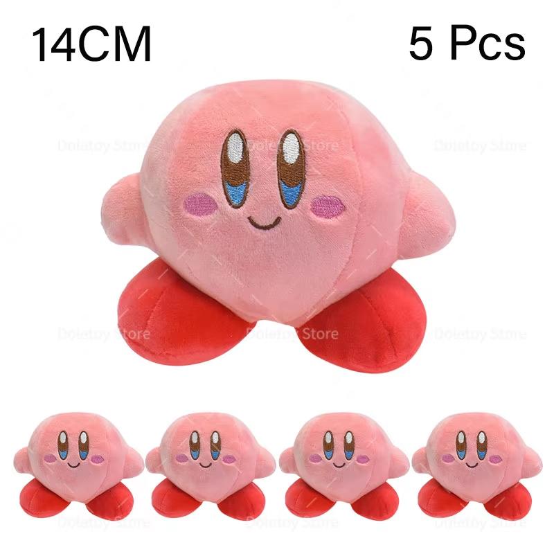 5 Pcs/Lot Anime Kirby Plush Doll Toys Kawaii Star Kirby Swimming Sword Bread Kirby Collection Christmas Birthday Gift for Kid