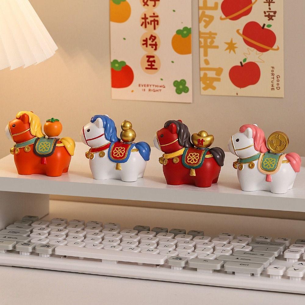 Vivid Design Horse Shape Ornament Unique Zodiac Horse Figurines  Spring Festival