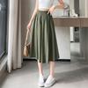 Women's High Waist Wide Leg Pants Loose A Line Skirt Pants Thin Casual Cropped Trousers