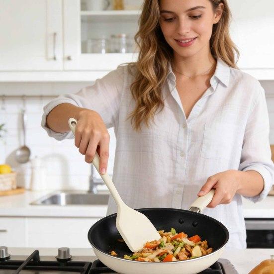 Yousheng Mini Silicone Spatula Soup Spoon Set for Non-Stick Cookware Heat-Resistant Kitchen Utensils with Hanging Loop Small Flexible Scraper for