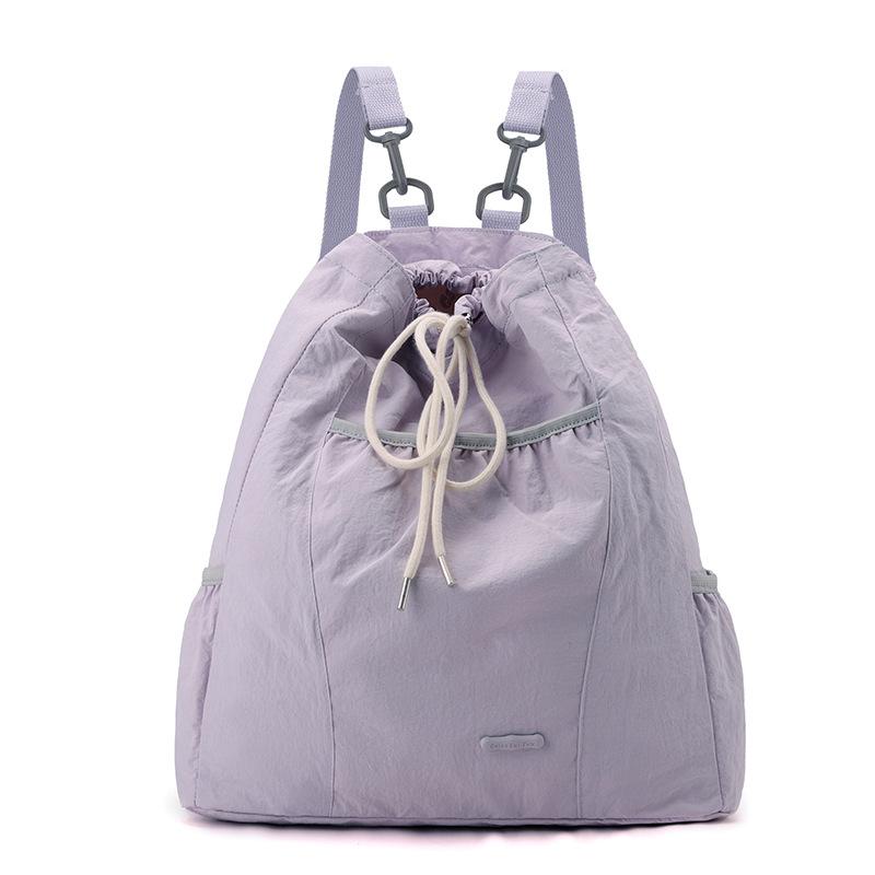 Niche design women's casual backpack college wind lightweight drawstring backpack