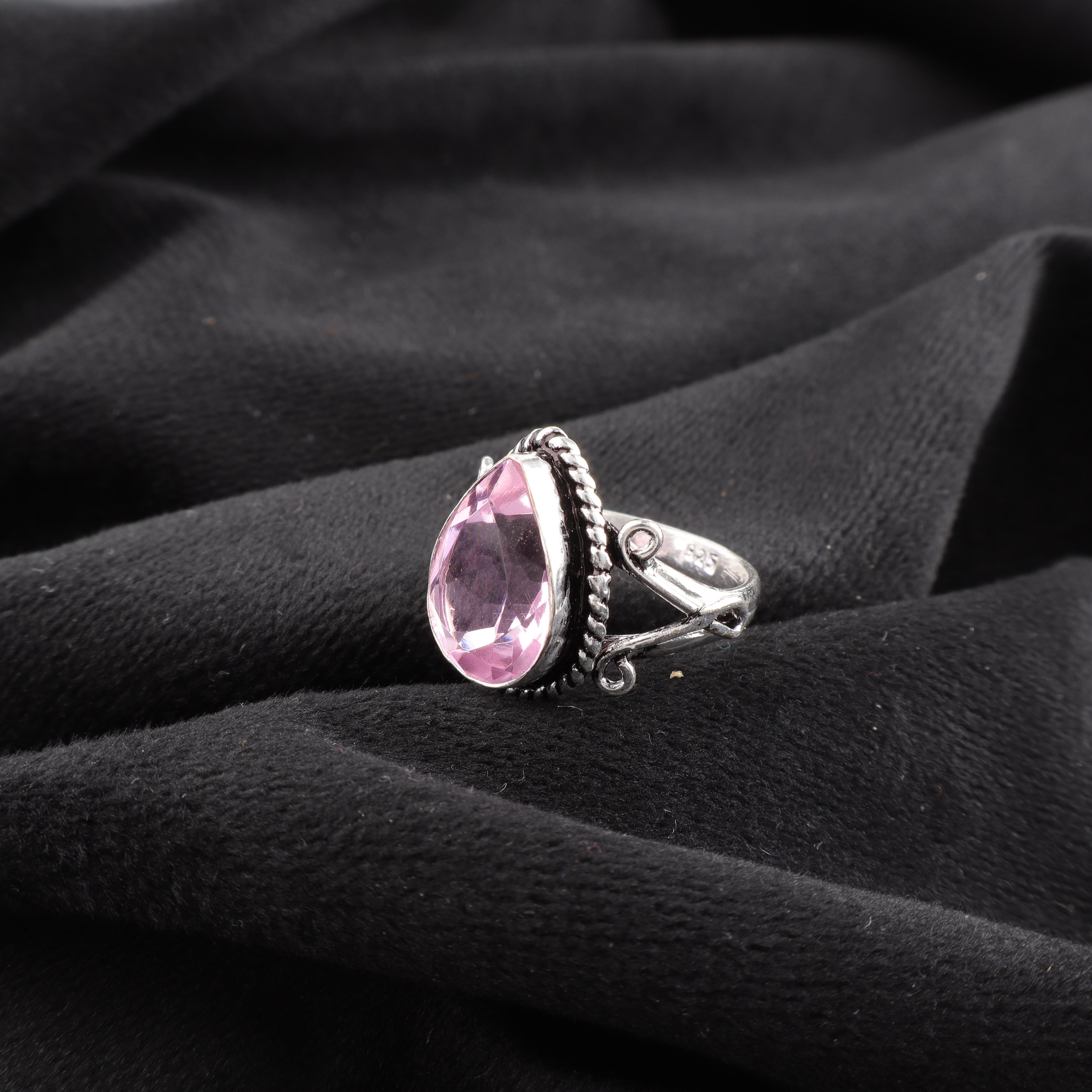 

Кольцо с морганитом, ювелирное украшение, ювелирное изделие из стерлингового серебра 925 пробы, великолепное серебряное кольцо ручной работы для подарка на День благодарения 12 розовый