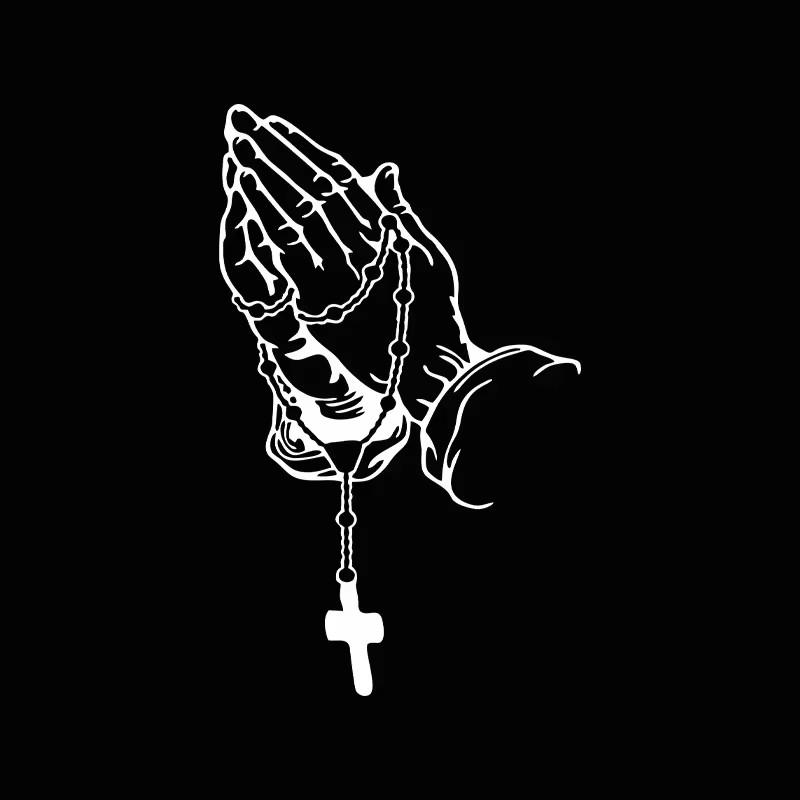 Car Interior Stickers Color Car Prayer Gesture Laser Stickers God Jesus Christ Fashion Car Body Styling Decorative Stickers