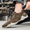 Fashion New Men Casual Flats Men Leather Running Shoes Outdoor Lightweight Sneakers Casual Walking Shoes Lace-up Athletic Tennis Shoes