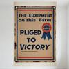 Vintage Farm Propaganda Tin Sign 'THE EUXIPMENT...' Rustic Metal Sign with Red Blue Border for Bar Pub Home Wall Decor Retro Agr