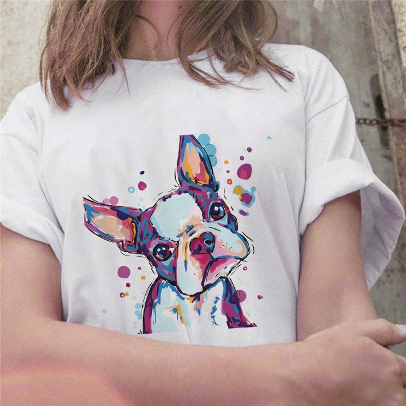 

Women S Painted Dog, Printed Fashion Women S T-Shirt Casual Top Women S S
