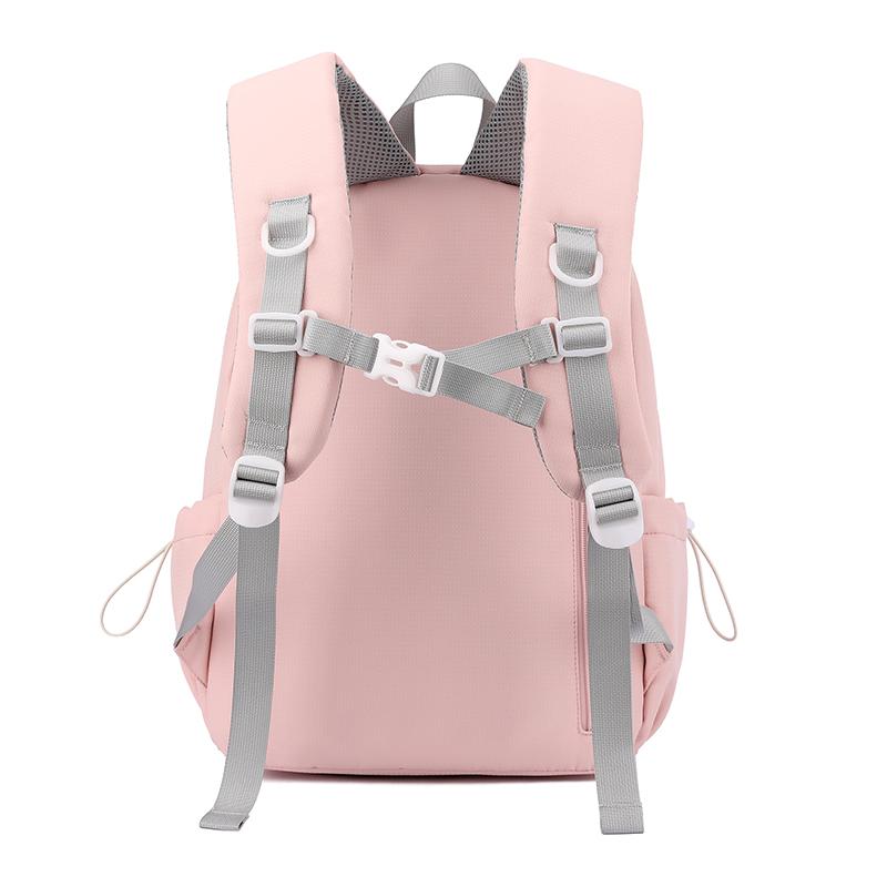 Women's Solid Color Backpack Large Capacity Student Schoolbag