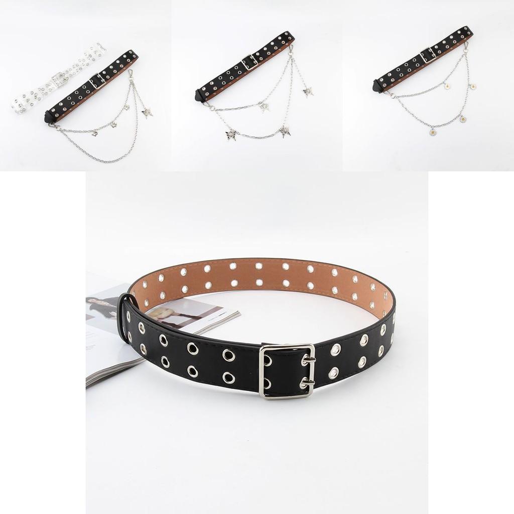 Fashion Double Breasted Design Women Waist Belt And Butterfly Metal Decor Chain For Street Fashion