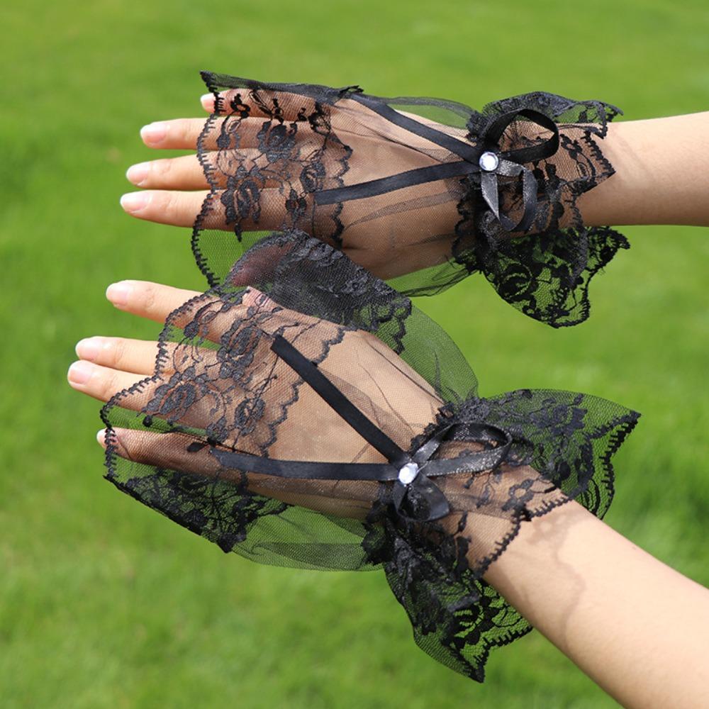 Detachable Lace Ruffled Wrist Comfortable Fake Sleeves Cuffs  Daily Accessory