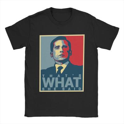 T-shirts pour hommes Michael Scott « That's What She Said » en coton, inspirés de la série télévisée The Office, col rond, vêtements de soirée