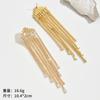 European and American New Long Exaggerated Fringed Point Diamond Stud Earrings, Fashionable and Personalized Versatile Stud Earrings, Earrings