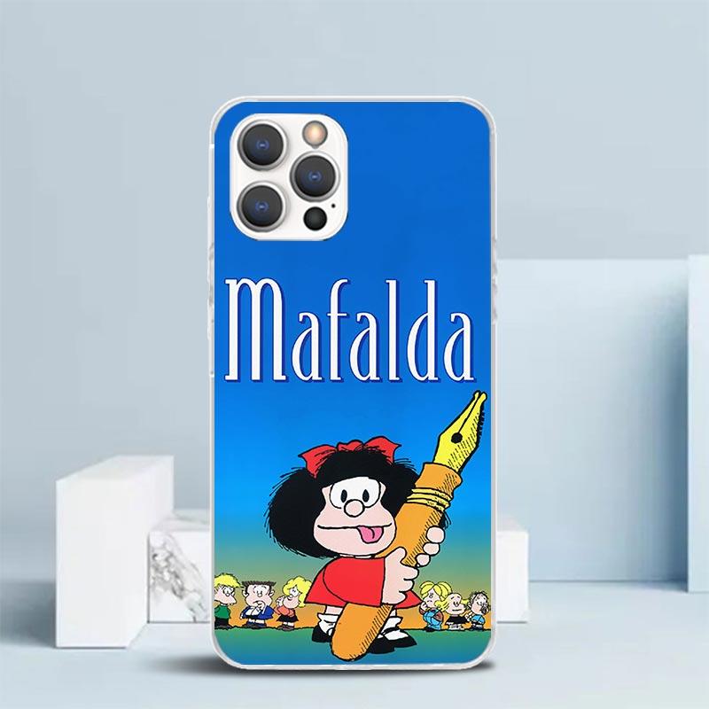 Mafalda Cartoon Phone Case For IPhone 16 17 Air 16E 15 14 Plus 13 Mini 12 11 Pro Max 7 8 + SE 2020 Soft TPU Back Cover 16 17 Air
