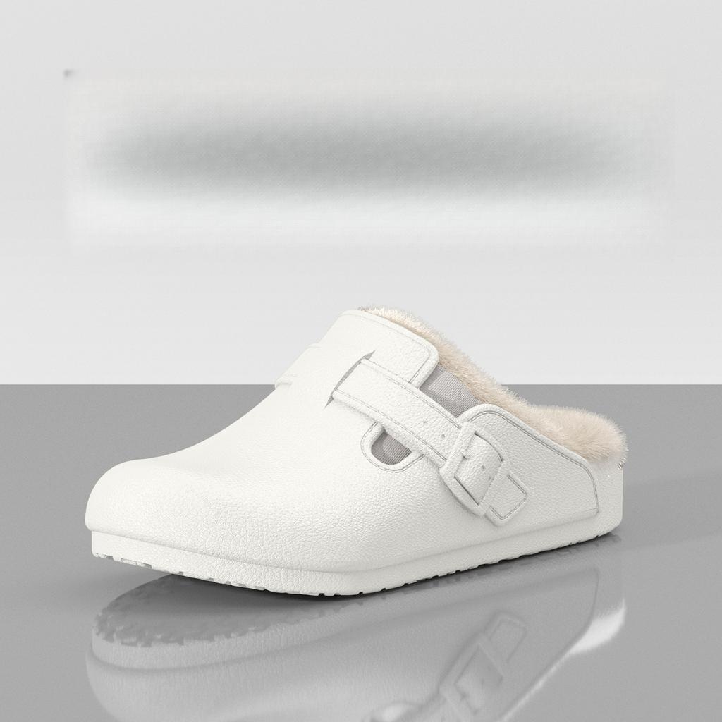 EVA Wasserdichte Birkenstock Hausschuhe für Damen und Herren, Herbst und Winter Outdoor Dicke Sohle Rutschfest Fleecefutter Warm Zuhause Geschlossene Zehen Baumwolle