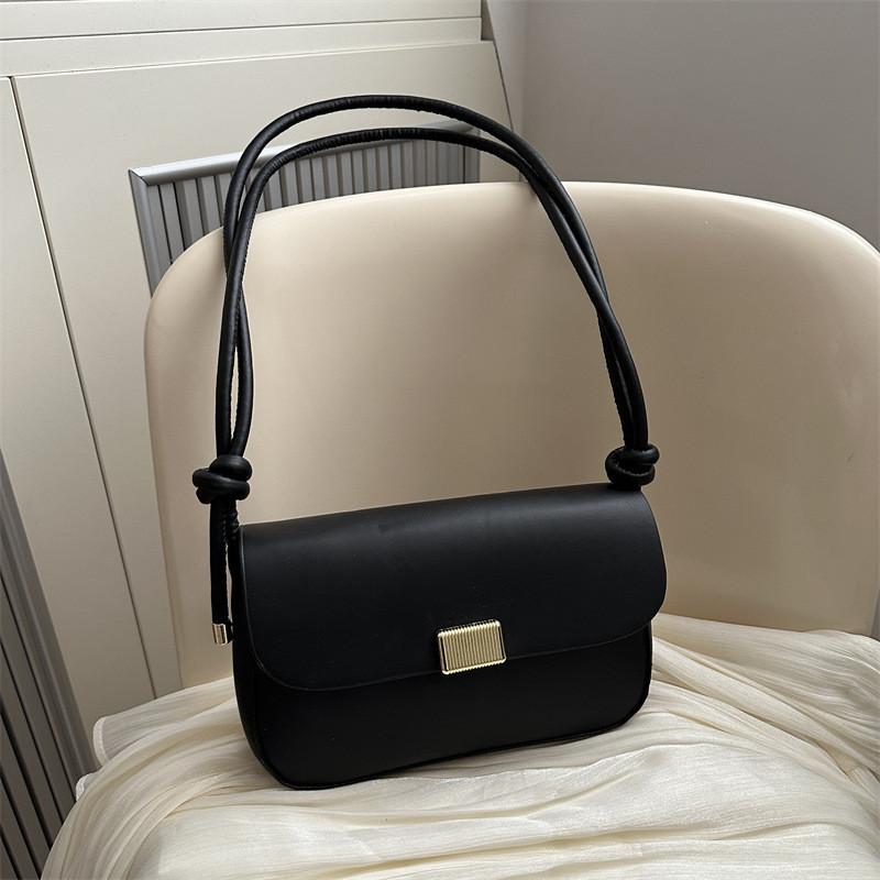 Stylish 2024 Trendy Women s Shoulder Bag Minimalist Pu Leather Small Square Bag чёрный