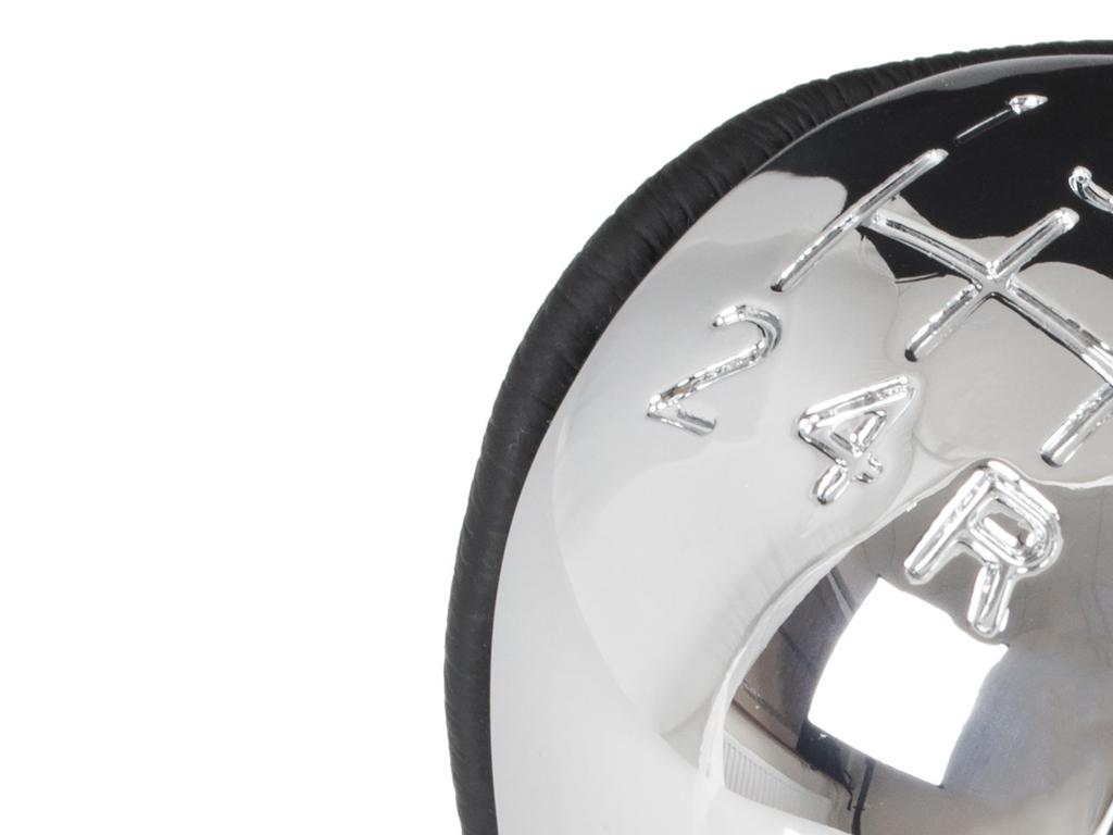Opel Vectra C 02-08 Gear Shift Knob, 5-Speed, Eco Leather & Chrome, Reverse at Bottom